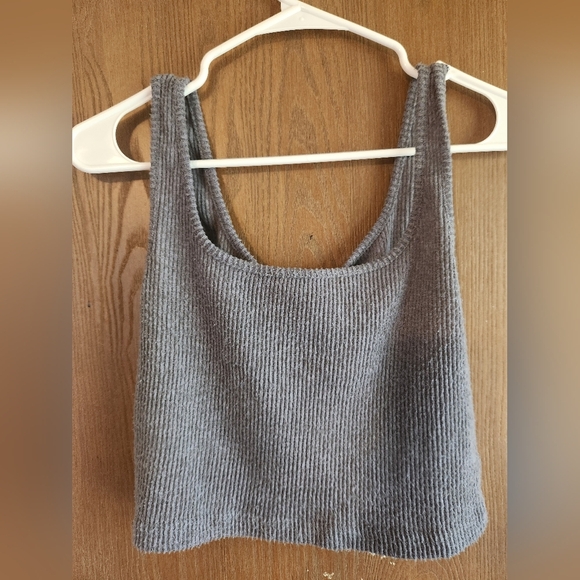 Forever 21 Tops - Forever 21 Gray Ribbed Knit Tank Top